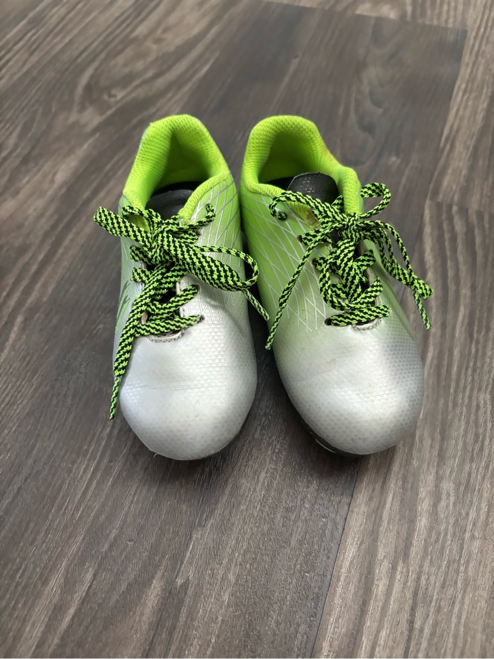 DSG Kids Silver and Lime Green Soccer Cleats
